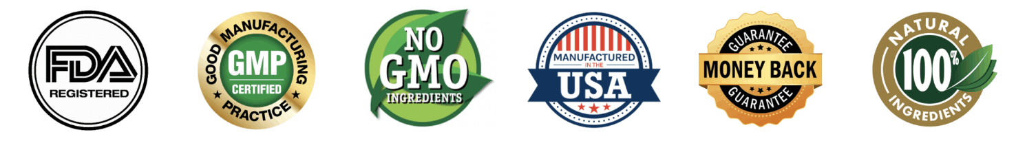 Jelly Tide trust badges — FDA-registered, GMP-certified, non-GMO, made in USA