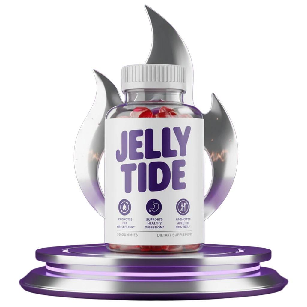 Open Jelly Tide bottle showing natural weight loss gummies inside